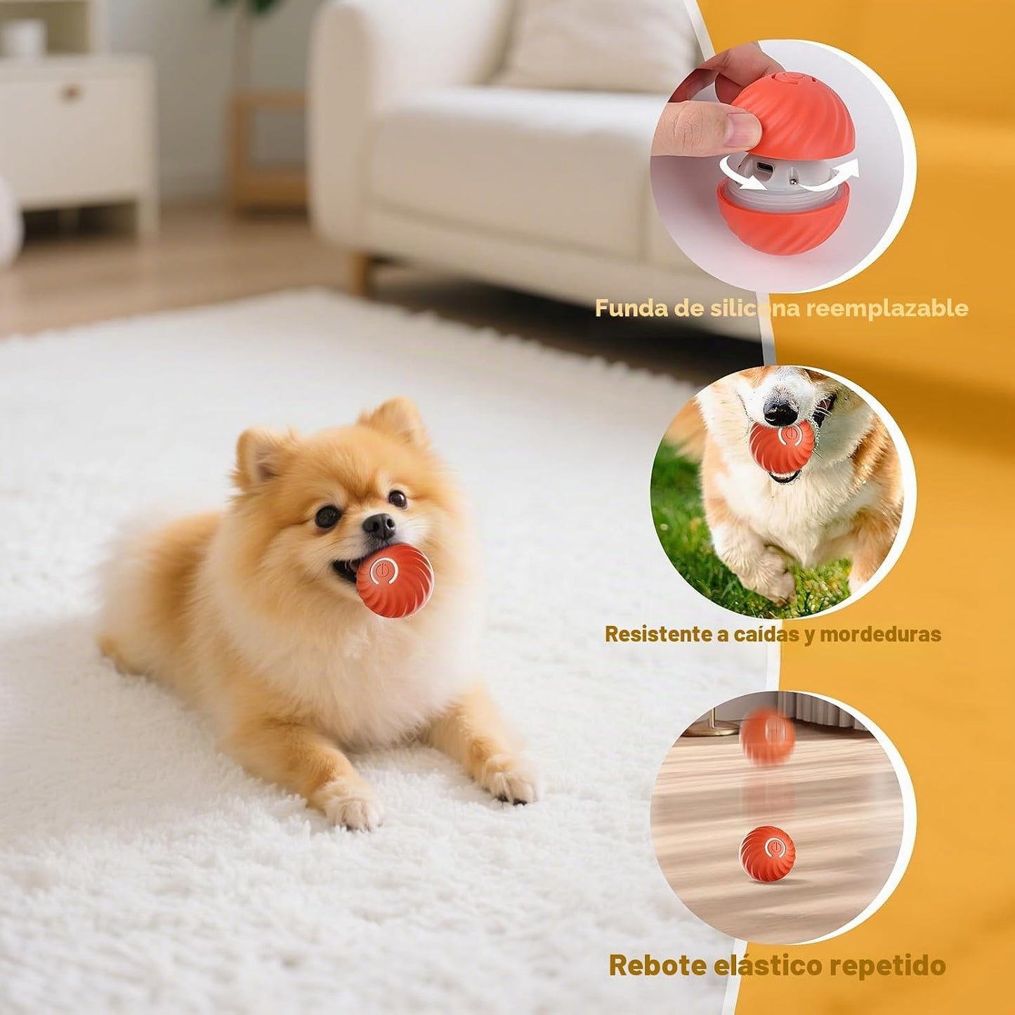 Pelota interactiva para perros